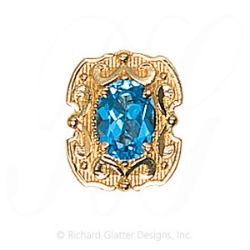 GS501 BT - 14 Karat Gold Blue Topaz Slide 